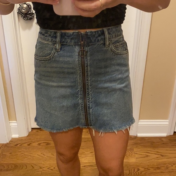 Free People Front Zip Jean Skirt - Picture 2 of 2